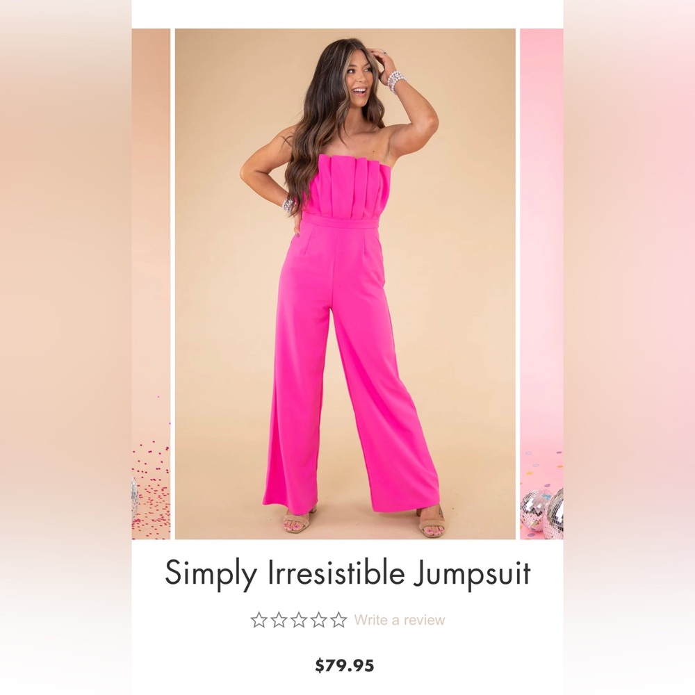 Hot pink boutique jumpsuit with pockets!!